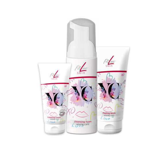 Set Crema Jovenes Exfoliante, Hidratante y Espuma Limpiadora